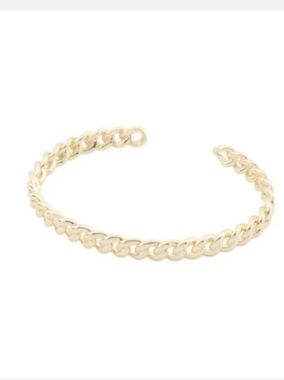 Kendra Scott Grier Cuff Bracelet Polished Stiff Gold-tone Chain Links NWOT